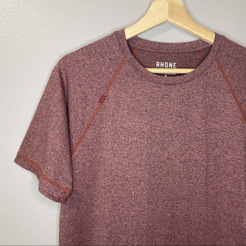 Men's Heathered Rust Performance T-Shirt - Picture 5 of 11
